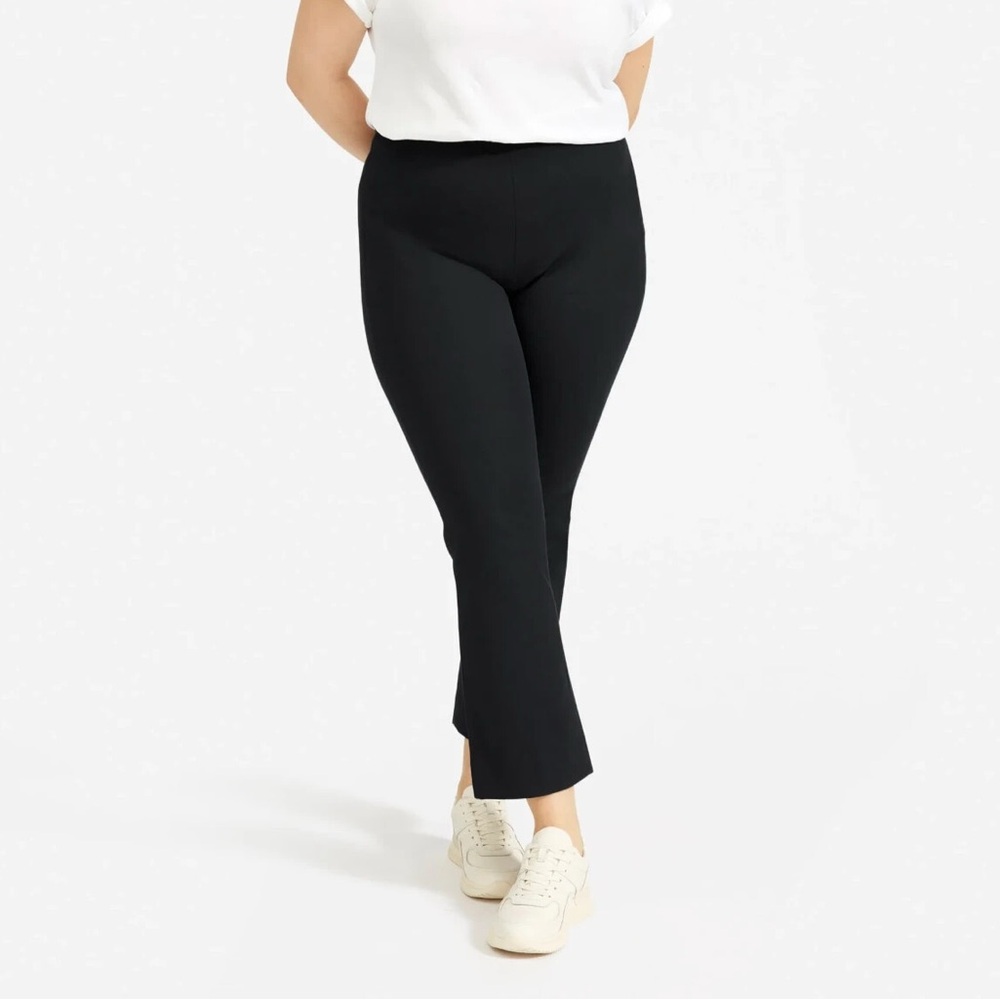 Everlane Kick Crop Work Black Pants side zip size 6